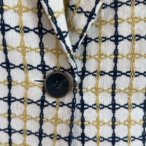 Women’s pendleton blazer 55% Silk 45% Cotton Size 10 Yellow And Blue - Picture 4 of 5